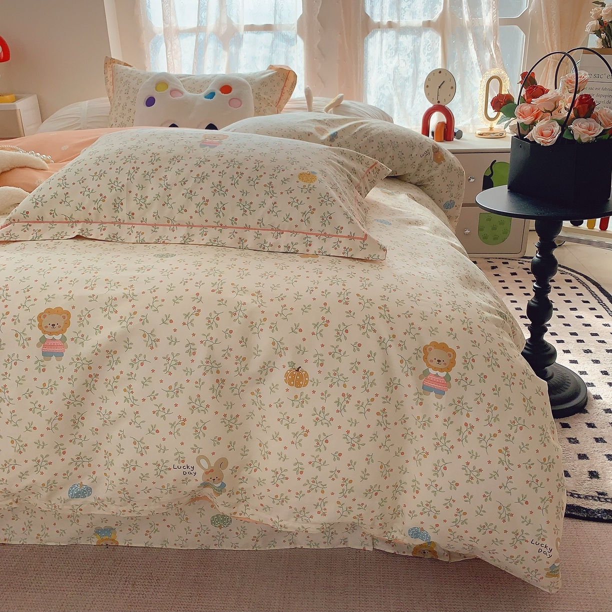 91家纺网 家纺一手货源 找家纺 莱豫家纺 2025新款全棉纯棉小清新印花四件套-第二波 可可甜心