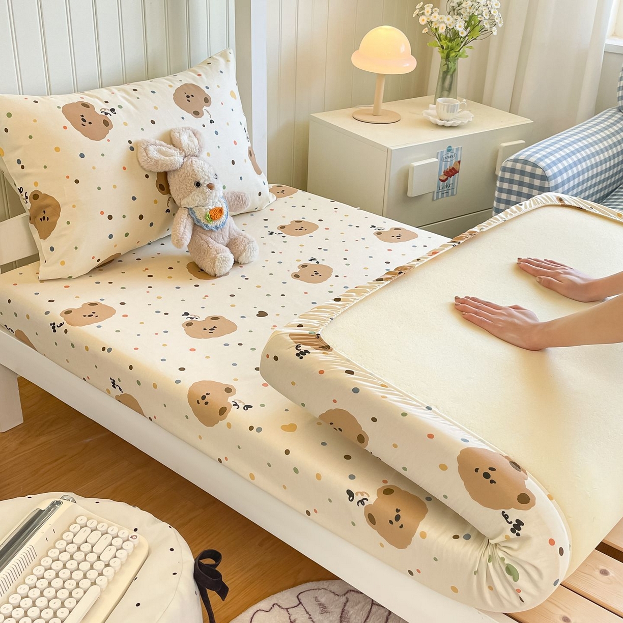 女子家纺 2026新款春夏13070印花床笠单品床笠床笠单件 小熊软糖