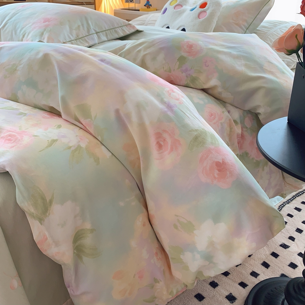 莱豫家纺 2025新款全棉纯棉小清新印花四件套-第二波 花影