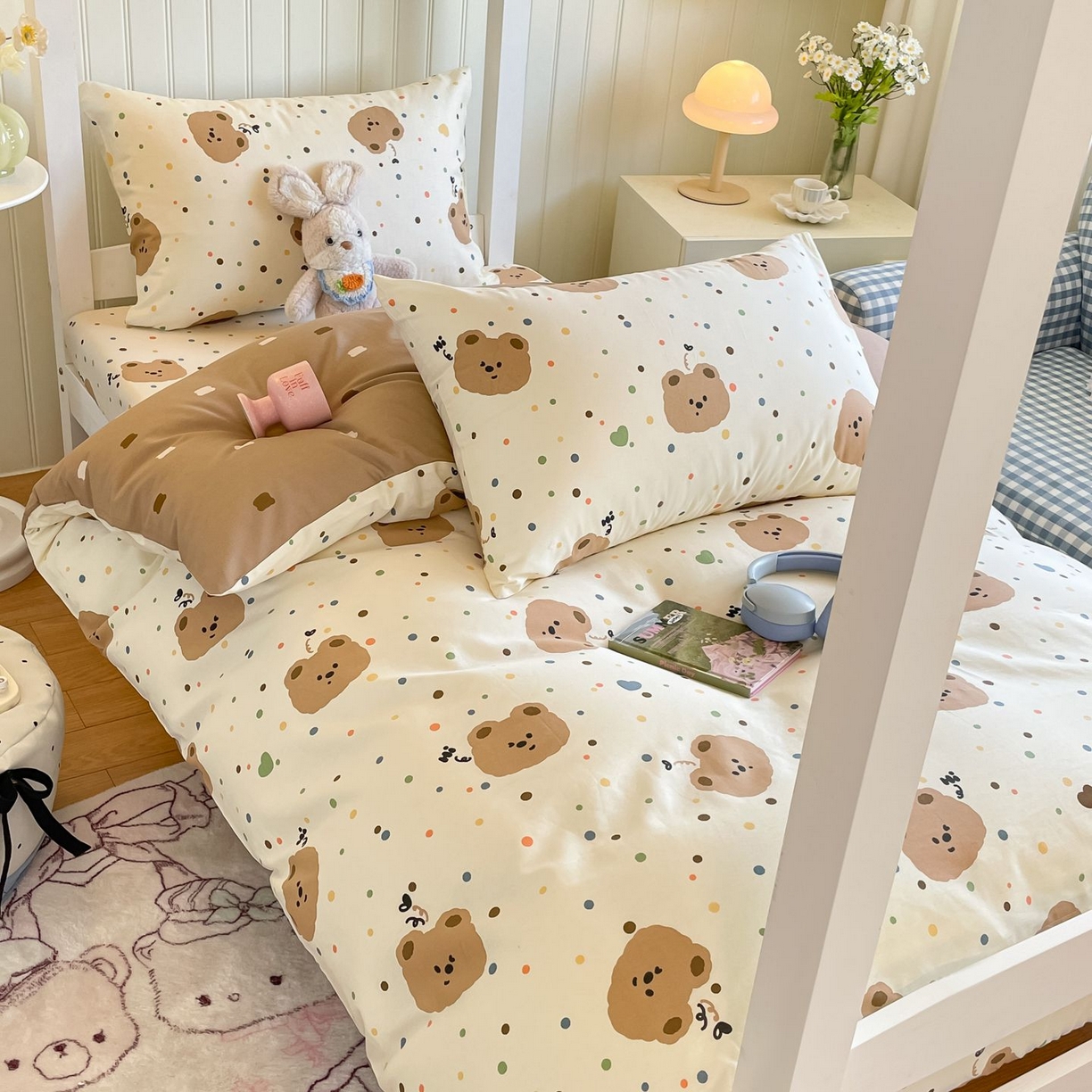 91家纺网 家纺一手货源 找家纺 女子家纺 2026新款春夏13070印花床笠单品床笠床笠单件 小熊软糖