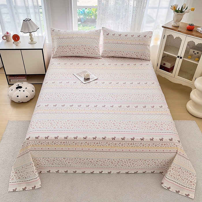 91家纺网 家纺一手货源 找家纺 首爱家纺 2026春夏新款100%全棉纯棉老粗布床单凉席席子 小红马