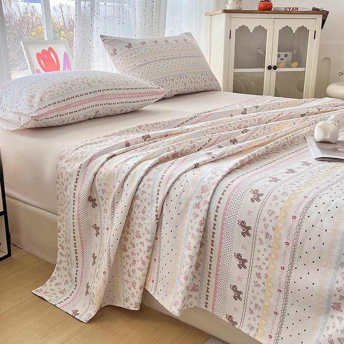 91家纺网 家纺一手货源 找家纺 首爱家纺 2026春夏新款100%全棉纯棉老粗布床单凉席席子 小红马