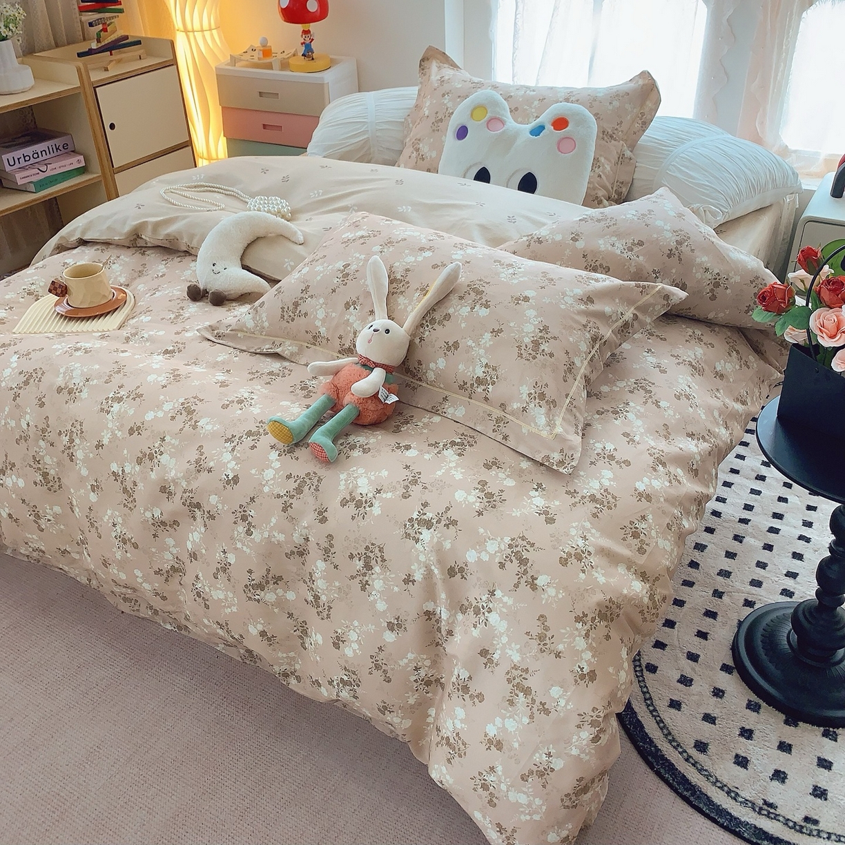 91家纺网 家纺一手货源 找家纺 莱豫家纺 2025新款全棉纯棉小清新印花四件套-第二波 安之若素