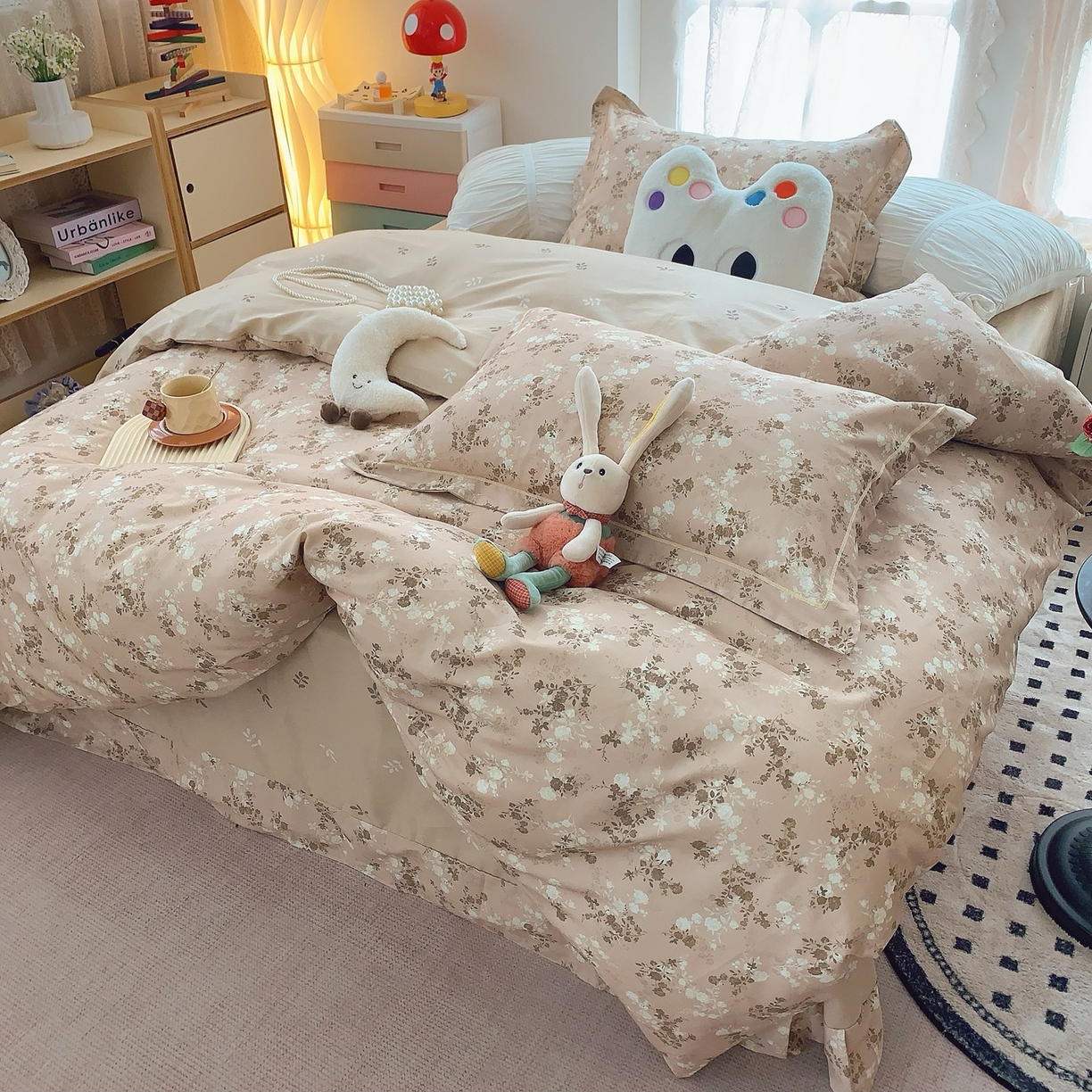 91家纺网 家纺一手货源 找家纺 莱豫家纺 2025新款全棉纯棉小清新印花四件套-第二波 安之若素