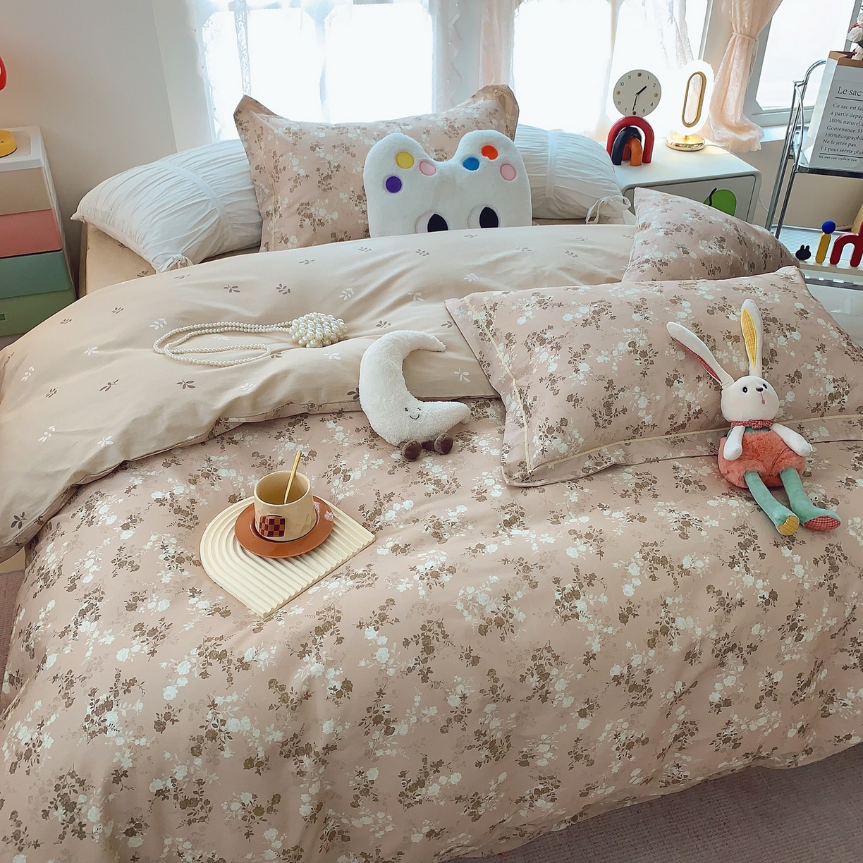 91家纺网 家纺一手货源 找家纺 莱豫家纺 2025新款全棉纯棉小清新印花四件套-第二波 安之若素