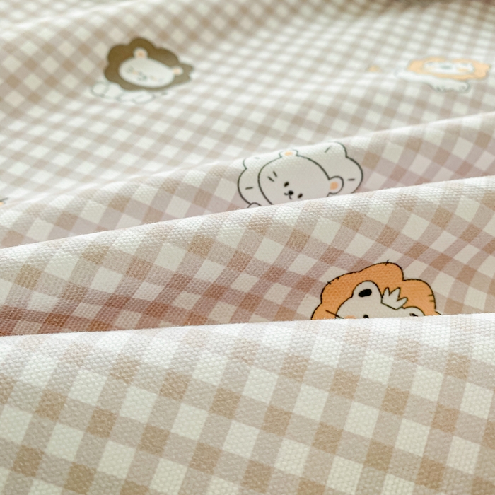 91家纺网 家纺一手货源 找家纺 首爱家纺 2026春夏新款100%全棉纯棉老粗布床单凉席席子 小狮子