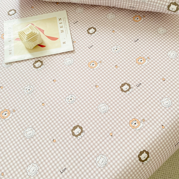 91家纺网 家纺一手货源 找家纺 首爱家纺 2026春夏新款100%全棉纯棉老粗布床单凉席席子 小狮子