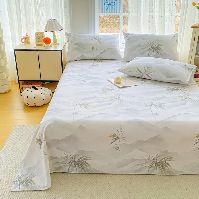 91家纺网 家纺一手货源 找家纺 首爱家纺 2026春夏新款100%全棉纯棉老粗布床单凉席席子 竹影