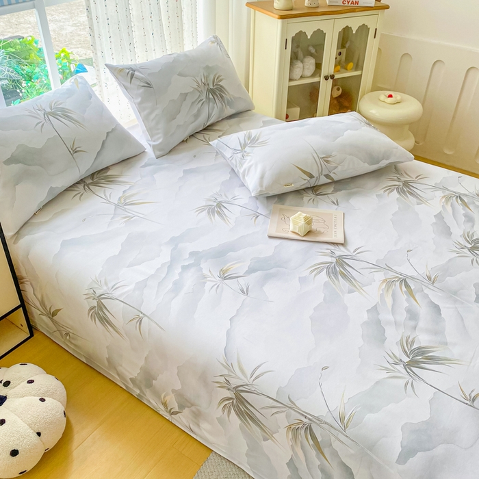 91家纺网 家纺一手货源 找家纺 首爱家纺 2026春夏新款100%全棉纯棉老粗布床单凉席席子 竹影