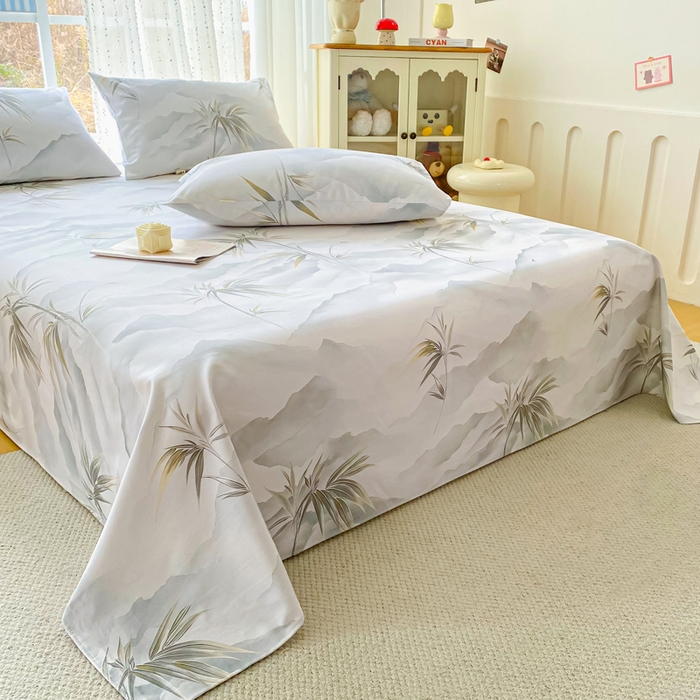 91家纺网 家纺一手货源 找家纺 首爱家纺 2026春夏新款100%全棉纯棉老粗布床单凉席席子 竹影