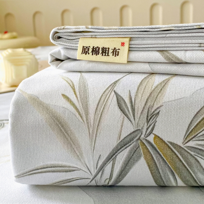 91家纺网 家纺一手货源 找家纺 首爱家纺 2026春夏新款100%全棉纯棉老粗布床单凉席席子 竹影