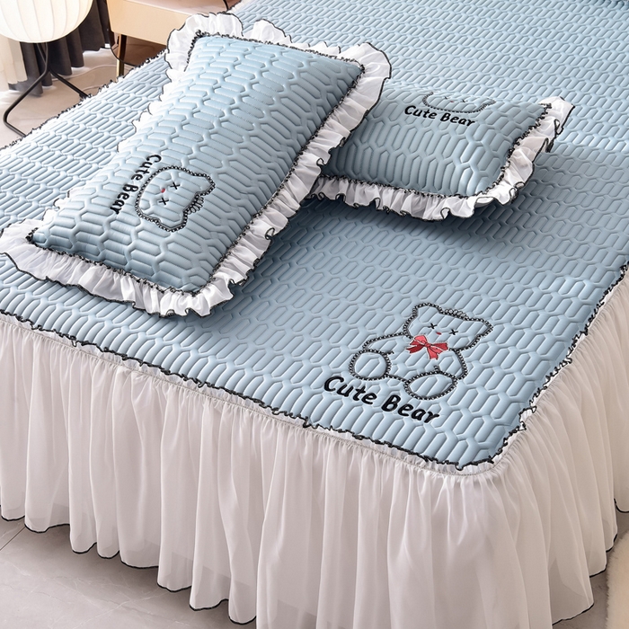 91家纺网 家纺一手货源 找家纺 （总）炫拼家纺 2026新款coco熊床裙款乳胶凉席