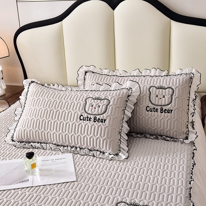 91家纺网 家纺一手货源 找家纺 炫拼家纺 2026新款coco熊床裙款乳胶凉席 coco熊-珍珠灰