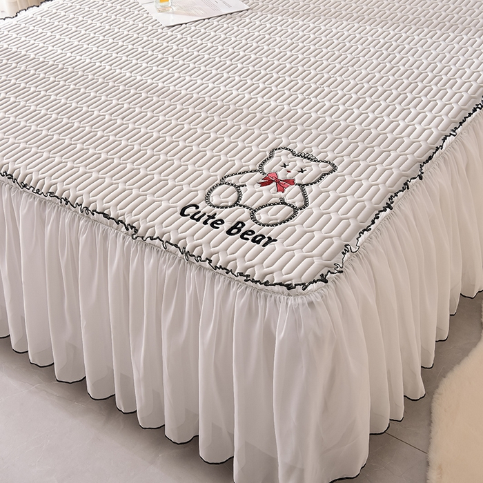 91家纺网 家纺一手货源 找家纺 炫拼家纺 2026新款coco熊床裙款乳胶凉席 coco熊-珍珠灰