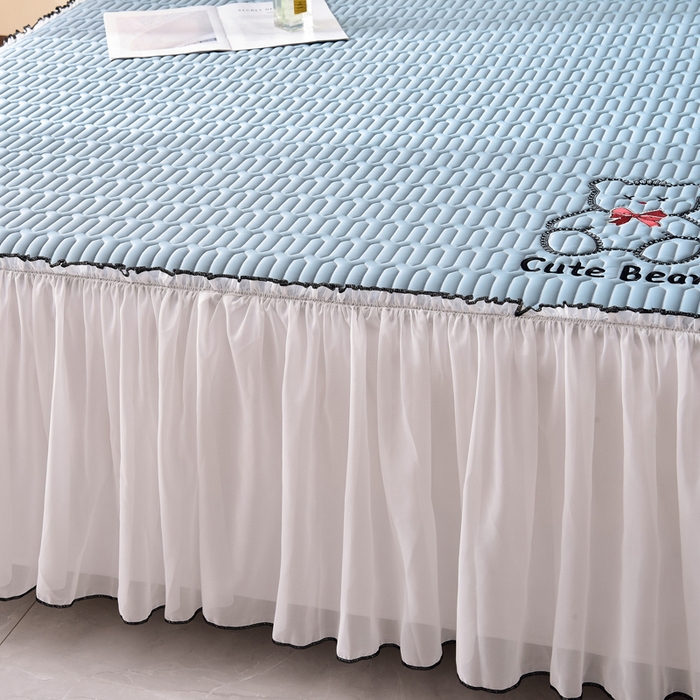 91家纺网 家纺一手货源 找家纺 炫拼家纺 2026新款coco熊床裙款乳胶凉席 coco熊-宾利蓝