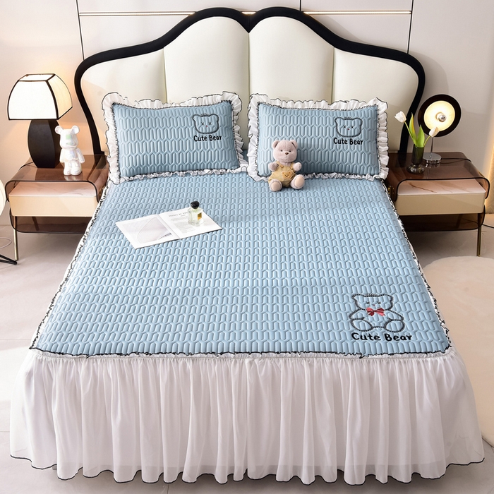 91家纺网 家纺一手货源 找家纺 炫拼家纺 2026新款coco熊床裙款乳胶凉席 coco熊-宾利蓝