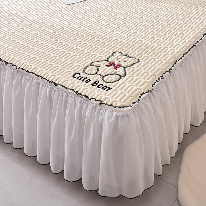 91家纺网 家纺一手货源 找家纺 炫拼家纺 2026新款coco熊床裙款乳胶凉席 coco熊-玉石白