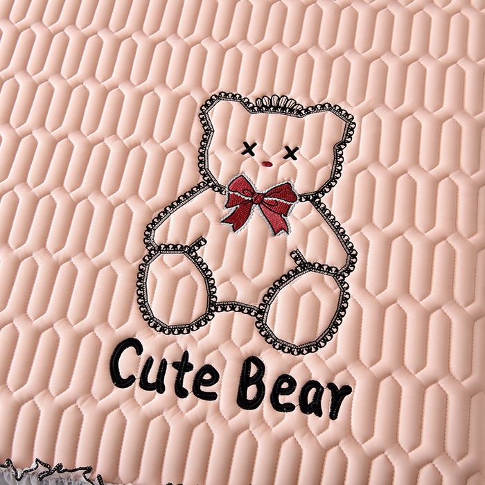 91家纺网 家纺一手货源 找家纺 炫拼家纺 2026新款coco熊床裙款乳胶凉席 coco熊-香妃粉