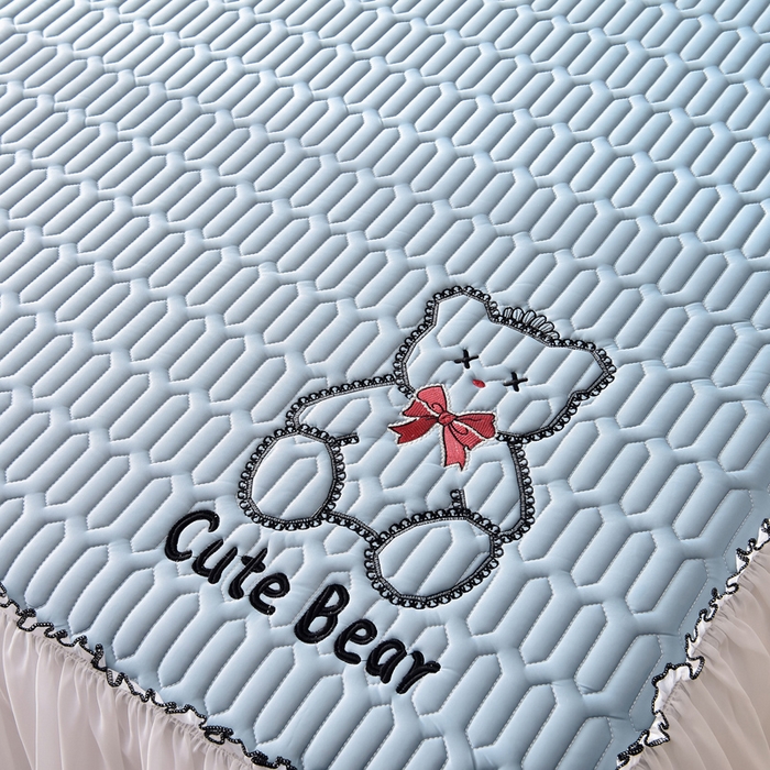 91家纺网 家纺一手货源 找家纺 炫拼家纺 2026新款coco熊床裙款乳胶凉席 coco熊-宾利蓝