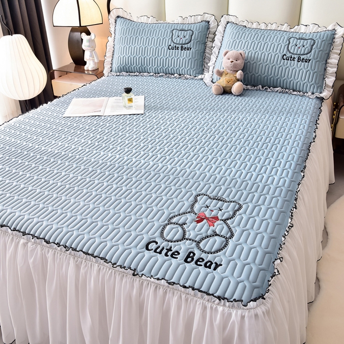 91家纺网 家纺一手货源 找家纺 炫拼家纺 2026新款coco熊床裙款乳胶凉席 coco熊-宾利蓝