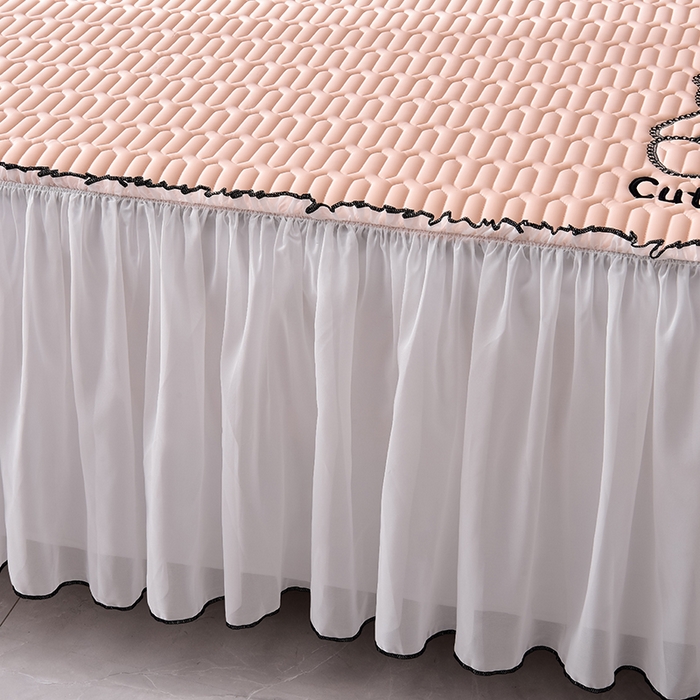 91家纺网 家纺一手货源 找家纺 炫拼家纺 2026新款coco熊床裙款乳胶凉席 coco熊-香妃粉