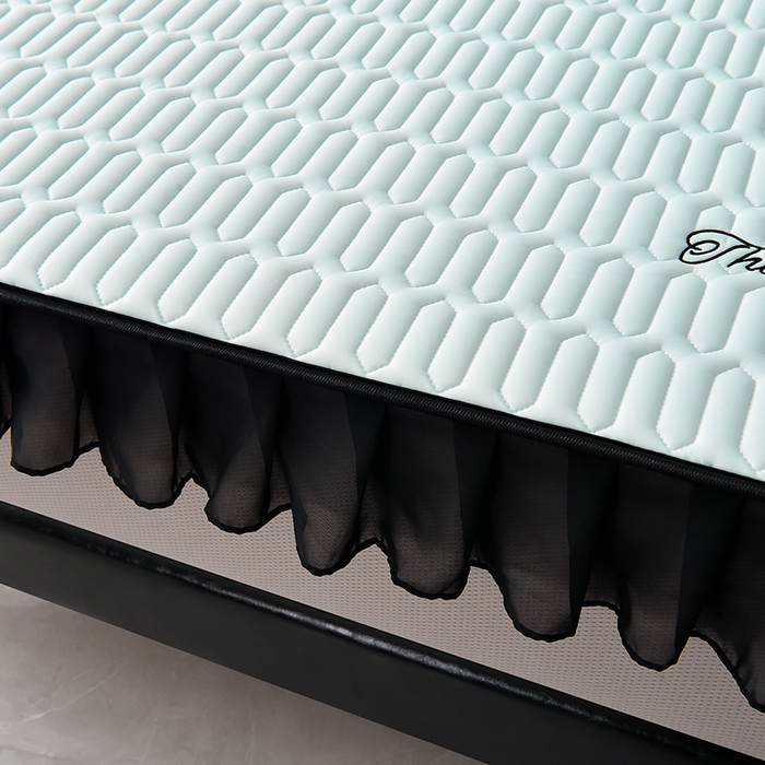 91家纺网 家纺一手货源 找家纺 炫拼家纺 2026新款A类凉感丝花边床笠款乳胶凉席-法式玫瑰 法式玫瑰-冰雪蓝