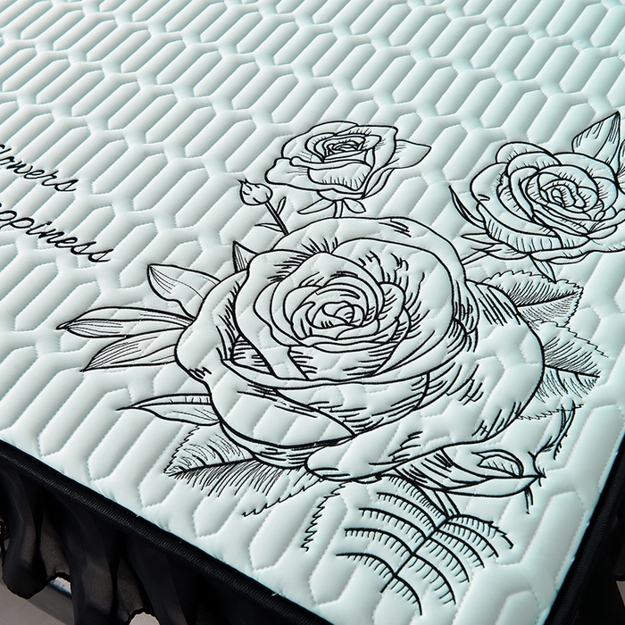 91家纺网 家纺一手货源 找家纺 炫拼家纺 2026新款A类凉感丝花边床笠款乳胶凉席-法式玫瑰 法式玫瑰-冰雪蓝