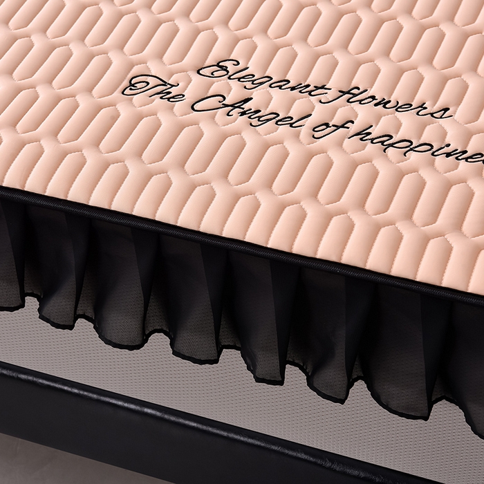 91家纺网 家纺一手货源 找家纺 炫拼家纺 2026新款A类凉感丝花边床笠款乳胶凉席-法式玫瑰 法式玫瑰-香妃粉