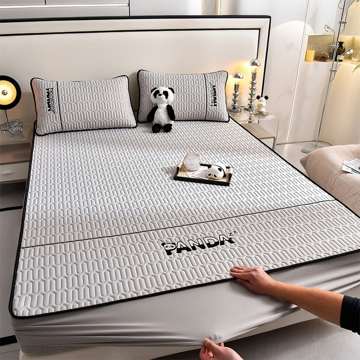 91家纺网 家纺一手货源 找家纺 （总）炫拼家纺 2026新款Hpanda床笠款凉感丝乳胶凉席