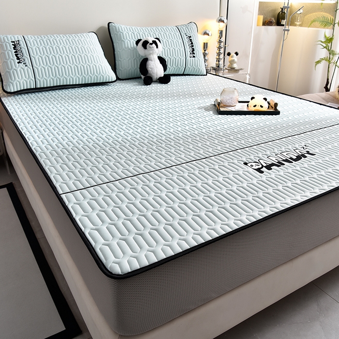 91家纺网 家纺一手货源 找家纺 炫拼家纺 2026新款Hpanda床笠款凉感丝乳胶凉席 Hipanda-冰雪蓝