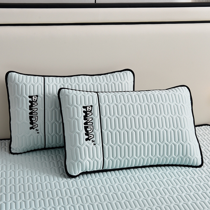 91家纺网 家纺一手货源 找家纺 炫拼家纺 2026新款Hpanda床笠款凉感丝乳胶凉席 Hipanda-冰雪蓝