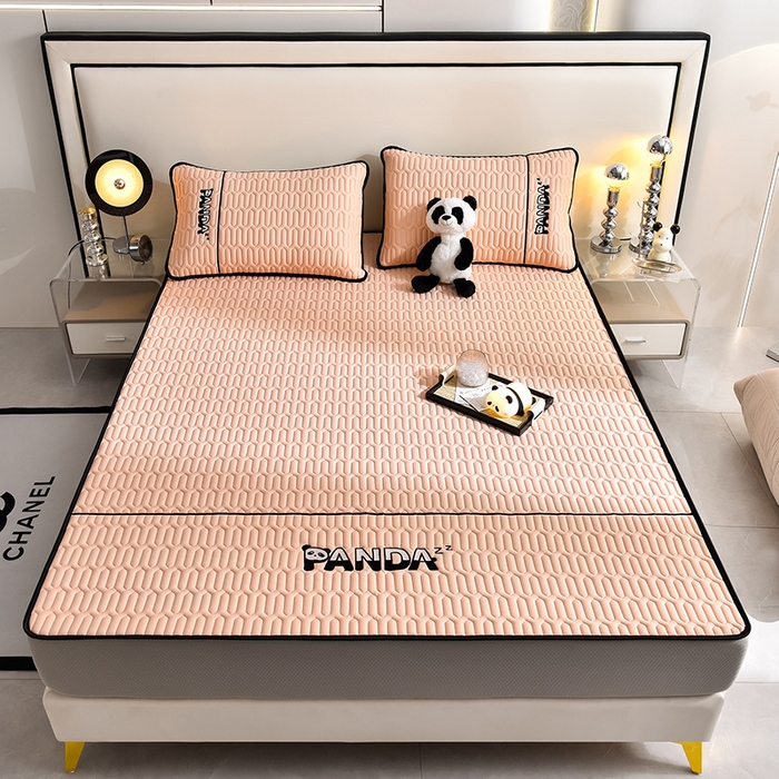 91家纺网 家纺一手货源 找家纺 炫拼家纺 2026新款Hpanda床笠款凉感丝乳胶凉席 Hipanda-香妃粉