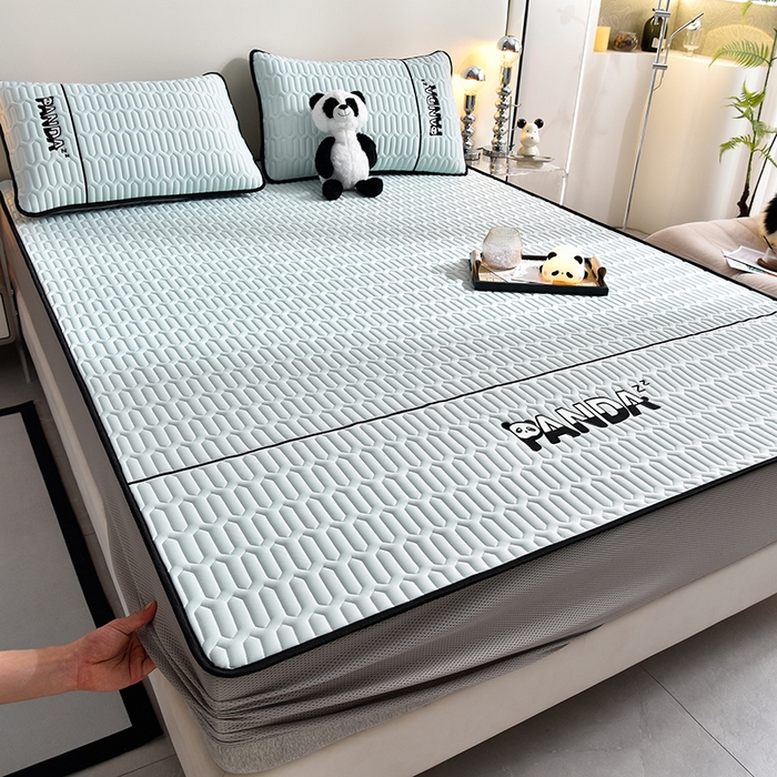 炫拼家纺 2026新款Hpanda床笠款凉感丝乳胶凉席 Hipanda-冰雪蓝