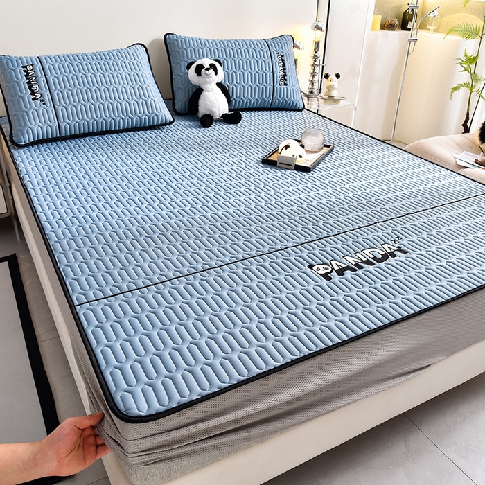 91家纺网 家纺一手货源 找家纺 （总）炫拼家纺 2026新款Hpanda床笠款凉感丝乳胶凉席