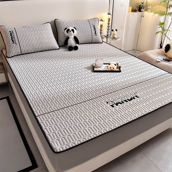 91家纺网 家纺一手货源 找家纺 炫拼家纺 2026新款Hpanda床笠款凉感丝乳胶凉席 Hipanda-珍珠灰