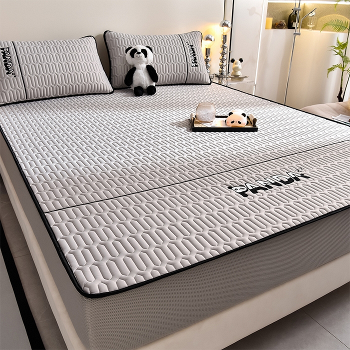 91家纺网 家纺一手货源 找家纺 炫拼家纺 2026新款Hpanda床笠款凉感丝乳胶凉席 Hipanda-珍珠灰