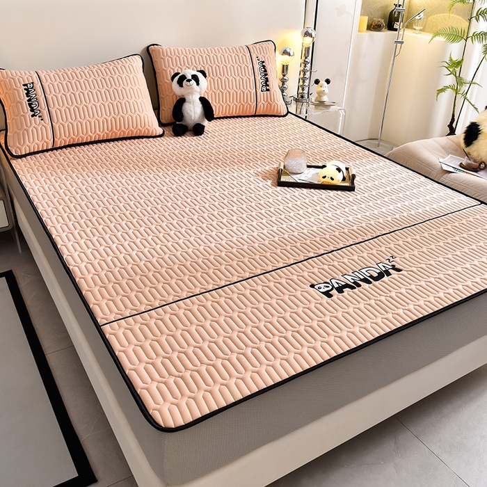 91家纺网 家纺一手货源 找家纺 炫拼家纺 2026新款Hpanda床笠款凉感丝乳胶凉席 Hipanda-香妃粉