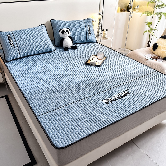 91家纺网 家纺一手货源 找家纺 炫拼家纺 2026新款Hpanda床笠款凉感丝乳胶凉席 Hipanda-宾利蓝