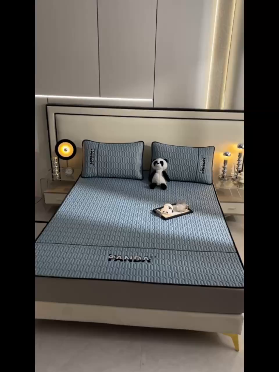 91家纺网 家纺一手货源 找家纺 炫拼家纺 2026新款Hpanda床笠款凉感丝乳胶凉席 Hipanda-宾利蓝