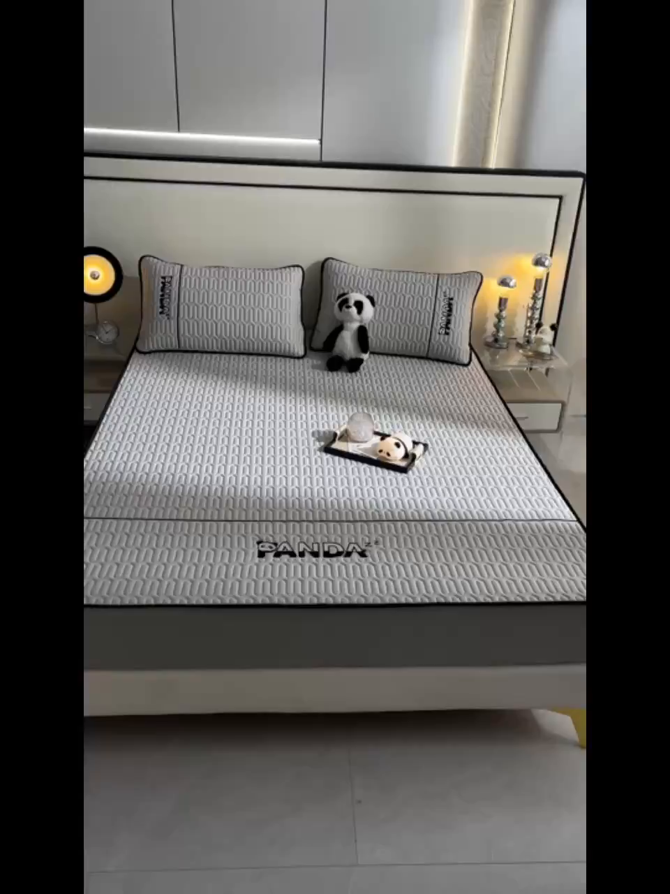 91家纺网 家纺一手货源 找家纺 炫拼家纺 2026新款Hpanda床笠款凉感丝乳胶凉席 Hipanda-珍珠灰