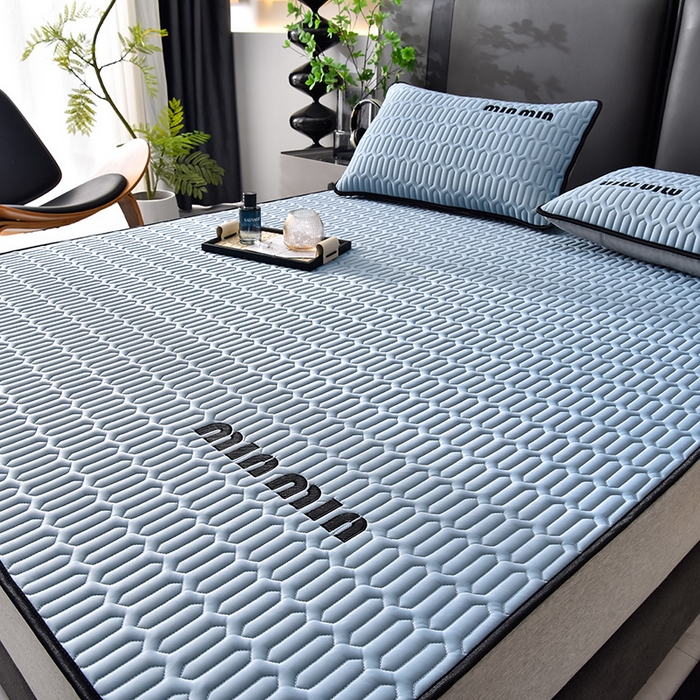 91家纺网 家纺一手货源 找家纺 炫拼家纺 2026新款平铺款乳胶凉席-minmin minmin宾利蓝