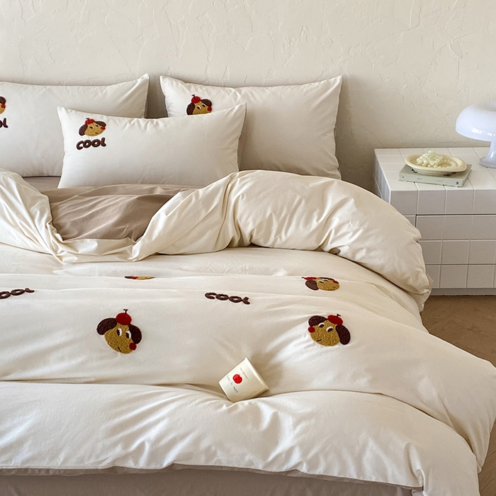 91家纺网 家纺一手货源 找家纺 （总）拼社家纺 2026新款A类母婴级全棉纯棉水洗棉四件套毛巾绣纯棉四件套床上用品提供买家秀