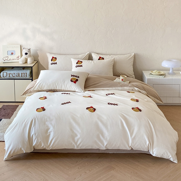 91家纺网 家纺一手货源 找家纺 （总）拼社家纺 40s贡缎长绒棉字母款四件套