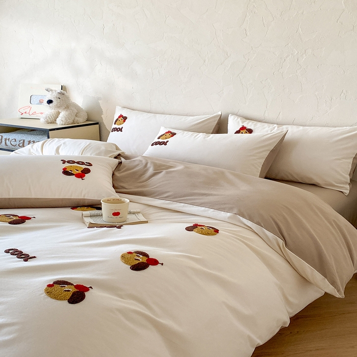 91家纺网 家纺一手货源 找家纺 （总）拼社家纺 2026新款A类母婴级全棉纯棉水洗棉四件套毛巾绣纯棉四件套床上用品提供买家秀