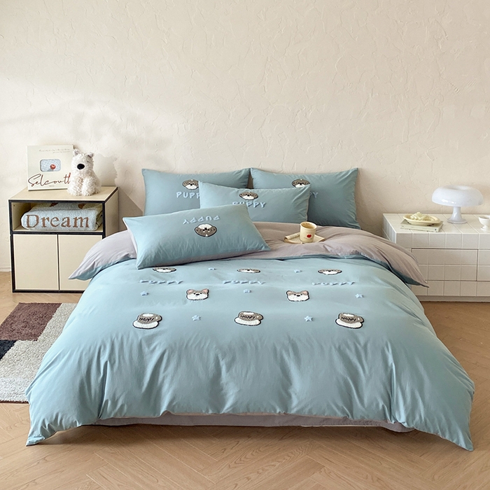 91家纺网 家纺一手货源 找家纺 （总）拼社家纺 2026新款A类母婴级全棉纯棉水洗棉四件套毛巾绣纯棉四件套床上用品提供买家秀