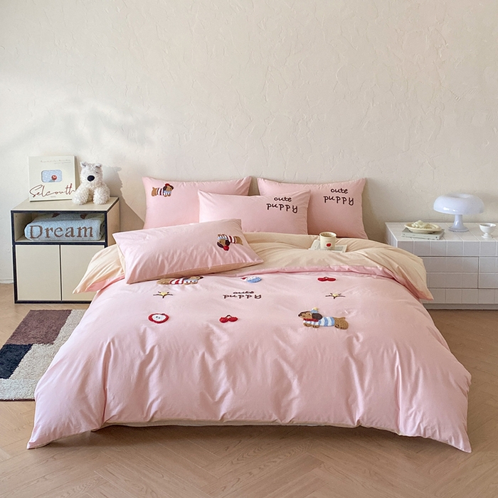 91家纺网 家纺一手货源 找家纺 （总）拼社家纺 2026新款A类母婴级全棉纯棉水洗棉四件套毛巾绣纯棉四件套床上用品提供买家秀