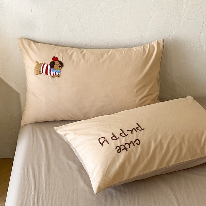 91家纺网 家纺一手货源 找家纺 拼社家纺 2026新款A类母婴级全棉纯棉水洗棉四件套毛巾绣纯棉四件套床上用品提供买家秀 萌宠派对-卡其