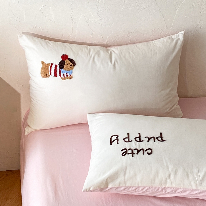 91家纺网 家纺一手货源 找家纺 拼社家纺 2026新款A类母婴级全棉纯棉水洗棉四件套毛巾绣纯棉四件套床上用品提供买家秀 萌宠派对-樱花粉