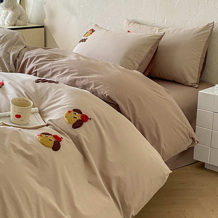 91家纺网 家纺一手货源 找家纺 拼社家纺 2026新款A类母婴级全棉纯棉水洗棉四件套毛巾绣纯棉四件套床上用品提供买家秀 cool小狗-米咖