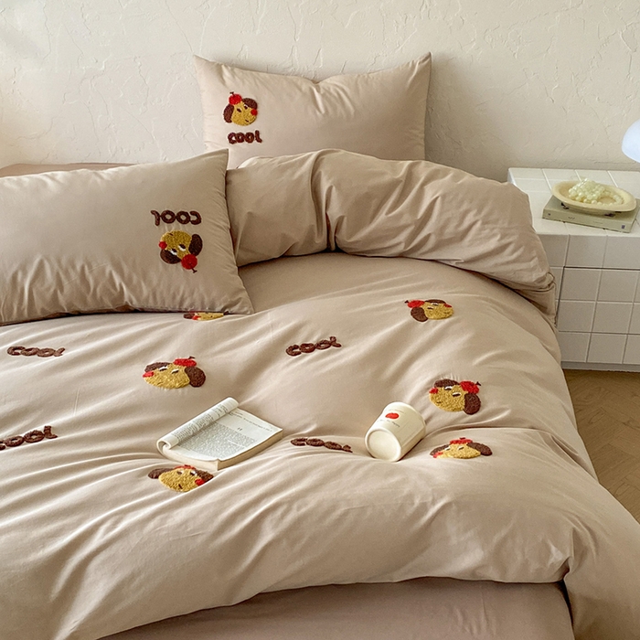 91家纺网 家纺一手货源 找家纺 拼社家纺 2026新款A类母婴级全棉纯棉水洗棉四件套毛巾绣纯棉四件套床上用品提供买家秀 cool小狗-米咖